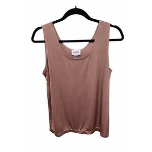 Chico’s Travelers Tank Sz 2 Large 10-12 Stretch Copper Brown Quiet Luxury Career